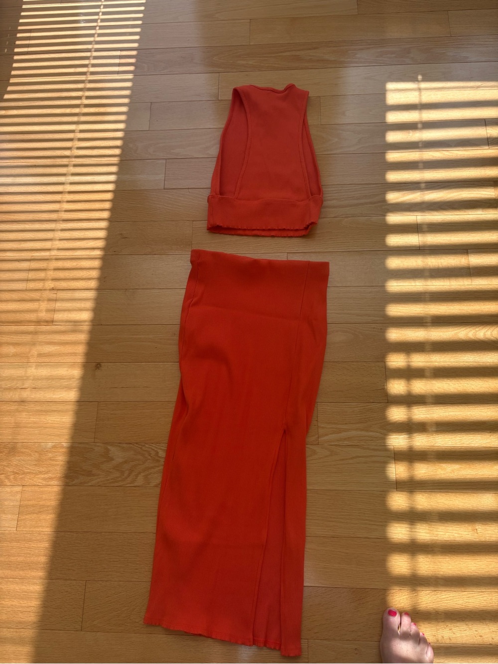 Lulus two piece ribbed skirt and top